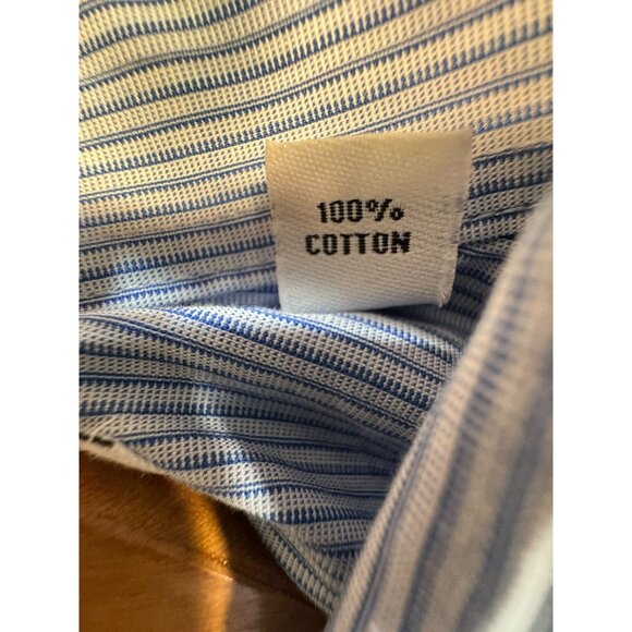 Calvin Klein & Co. Mens Dress Shirt Size L Blue Striped Long-Sleeve Workwear - Picture 4 of 12